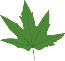 Flat style green leaf icon. vector