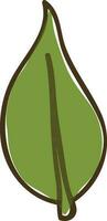 Green leaf icon in doodle style. vector