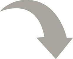 Flat style down arrow in gray color. vector