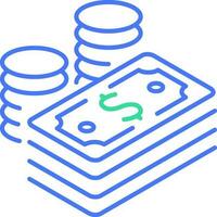 Stack money line icon vector