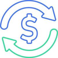 Money exchange line icon vector