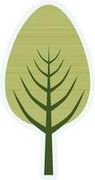 Flat style tree icon in green color. vector