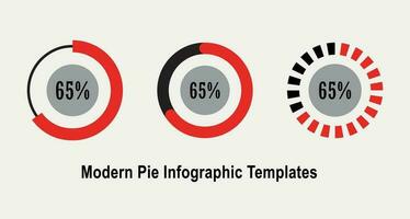 circulo porcentaje tarta gráfico diagramas infografía sesenta y cinco porcentaje números elementos web diseño usuario interfaz ui ux vector