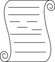 Vector scroll paper or parchment symbol.