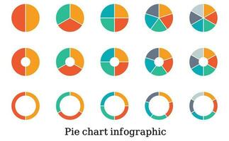 Infographic pie chart collection, Vector illustration, Circle Pie Charts vector.