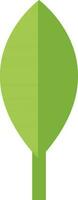 Flat leaf icon in green color. vector