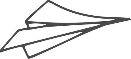 Paper airplane icon in doodle style. vector