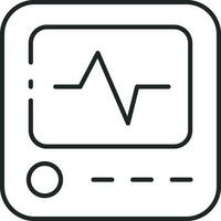 icono de línea de monitor de ecg vector