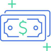 dólar billete de banco línea icono vector