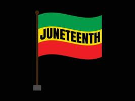 Banner with sky view and waving Juneteenth flag, flying doves and reminder label to commemorate this special celebration also called Freedom Day this 19th June. vector