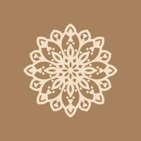 Beautiful elegant mandala design brown background vector