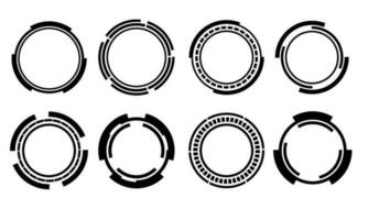 conjunto de ciencia fi negro circulo usuario interfaz elementos tecnología futurista diseño moderno creativo en blanco antecedentes vector