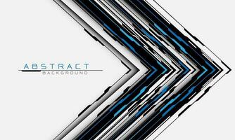 Abstract cyber circuit blue black arrow direction geometric on white blank space design modern futuristic technology creative background vector