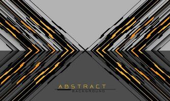 Abstract cyber circuit yellow black arrow direction geometric cross on grey blank space design modern futuristic technology creative background vector