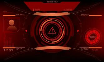 HUD sci-fi interface screen danger warning view design virtual reality futuristic technology display vector