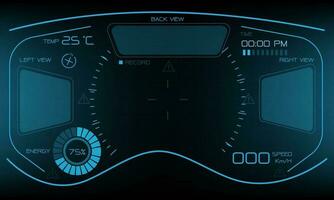 HUD sci-fi interface screen view design virtual reality futuristic technology display vector