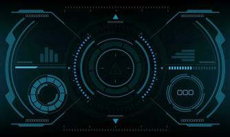 HUD sci-fi interface screen blue view design virtual reality futuristic technology display vector