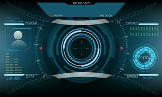 HUD sci-fi interface screen view design virtual reality futuristic technology display vector