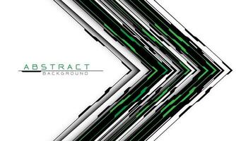 Abstract cyber circuit green black arrow direction geometric on white blank space design modern futuristic technology creative background vector