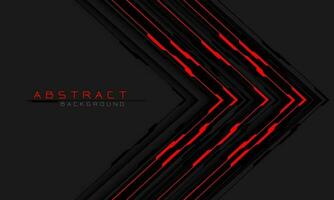 Abstract cyber circuit red black arrow direction geometric on grey blank space design modern futuristic technology creative background vector