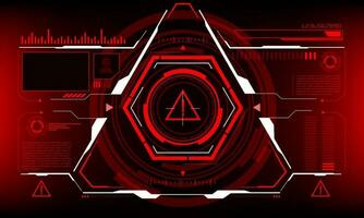 HUD sci-fi interface screen danger warning view design virtual reality futuristic technology display vector