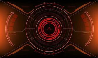 HUD sci-fi interface screen yellow red view design virtual reality futuristic technology display vector