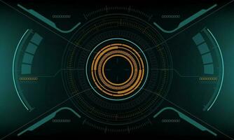 HUD sci-fi interface screen yellow green view design virtual reality futuristic technology display vector
