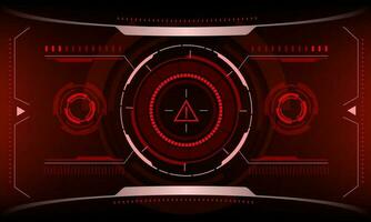 HUD sci-fi interface screen danger warning view design virtual reality futuristic technology display vector