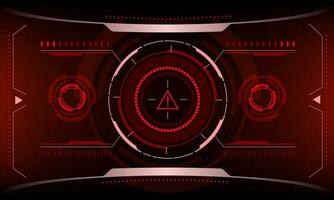 HUD sci-fi interface screen danger warning view design virtual reality futuristic technology display vector