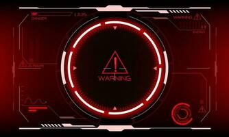 HUD sci-fi interface screen danger warning view design virtual reality futuristic technology display vector