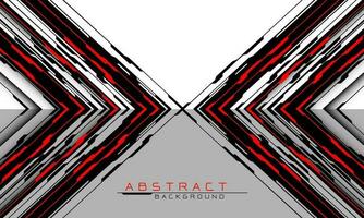 Abstract cyber circuit red black arrow direction geometric cross on white grey blank space design modern futuristic technology creative background vector