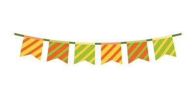 Carnival garland with flags. Decorative colorful party pennants for birthday celebration. Bunting and garland set. Colorful festive flags. Elements for celebrating, party or festival design. vector