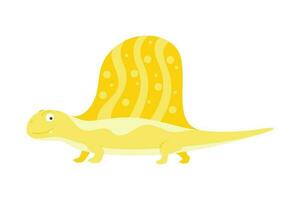 Dinosaur Cartoon Illustration Isolated In White Background. Adorable comic dinosaurs character. Cute baby dinosaur. Prehistoric cartoon animals of Jurassic era. vector