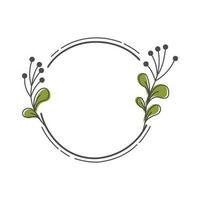 Aesthetic Floral Frame Illustration Isolated In White. Minimalist floral element designs for invitations, monograms, frames, borders, etc. vector