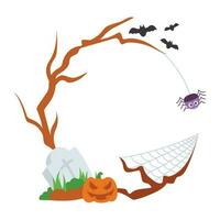 Halloween Frame Element. Halloween Border Decoration. Happy Halloween circle frame or border for party invitation, poster, place text in the frame. vector