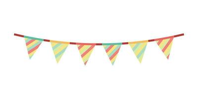 Carnival garland with flags. Decorative colorful party pennants for birthday celebration. Bunting and garland set. Colorful festive flags. Elements for celebrating, party or festival design. vector