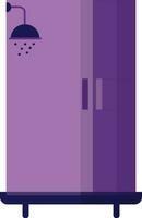 Purple shower with cupboard. vector