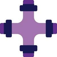 Flat style pipeline made by purple color. vector