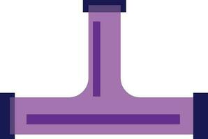 Purple pipe in flat style. vector