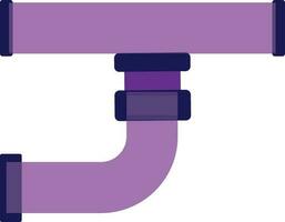 Flat style pipeline made by purple color. vector