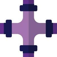 Flat style pipeline made by purple color. vector