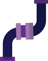 Flat style pipe in purple color. vector