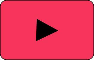 Black and pink youtube icon in flat style. vector