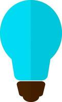 Brown and blue electric bulb in flat style. vector