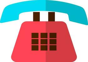 Retro telephone in blue and pink color. vector