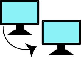 datos transferir en azul y negro computadora. vector