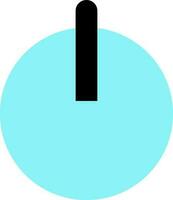 Black and blue power button in flat style. vector