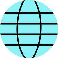 Earth globe in black and blue color. vector