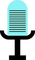 Black and blue microphone in flat style. vector