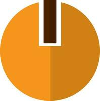 Orange and brown power button in flat style. vector